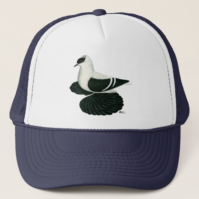 Swallow:  Saxon Black White Bar Trucker Hat (Front)