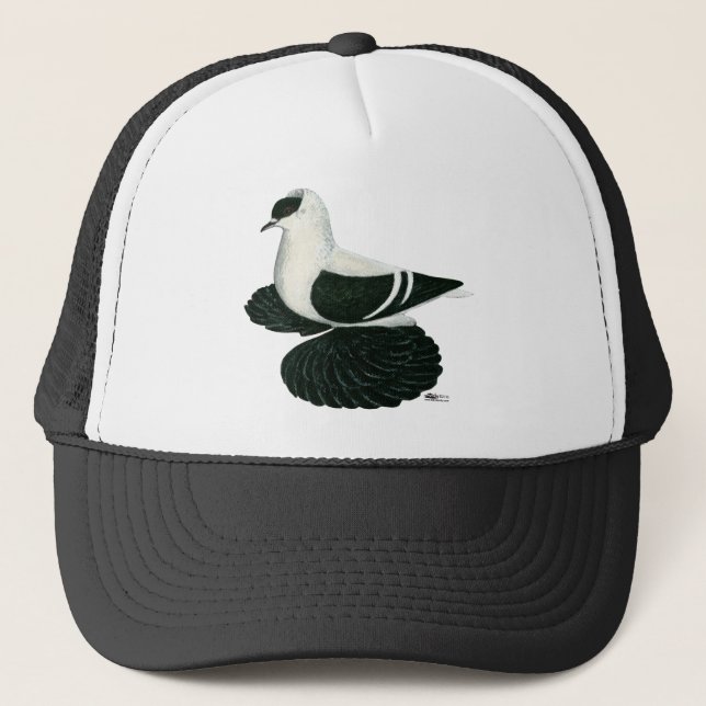 Swallow:  Saxon Black White Bar Trucker Hat (Front)