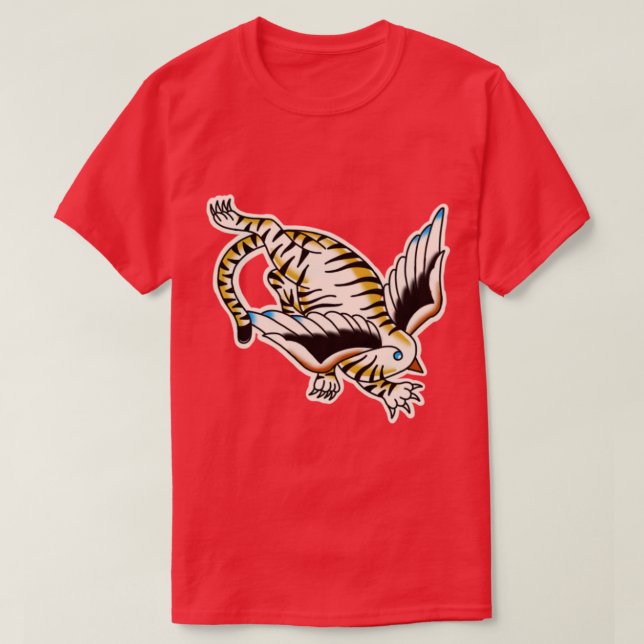 Swallow tiger traditional tattoo T-Shirt (Design Front)