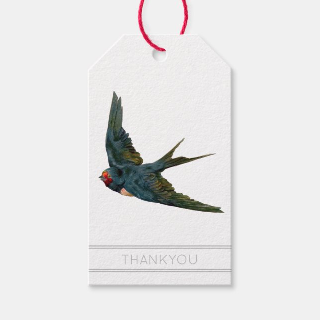 SWALLOW VINTAGE PRINT CUSTOMIZABLE GIFT TAG (Front)
