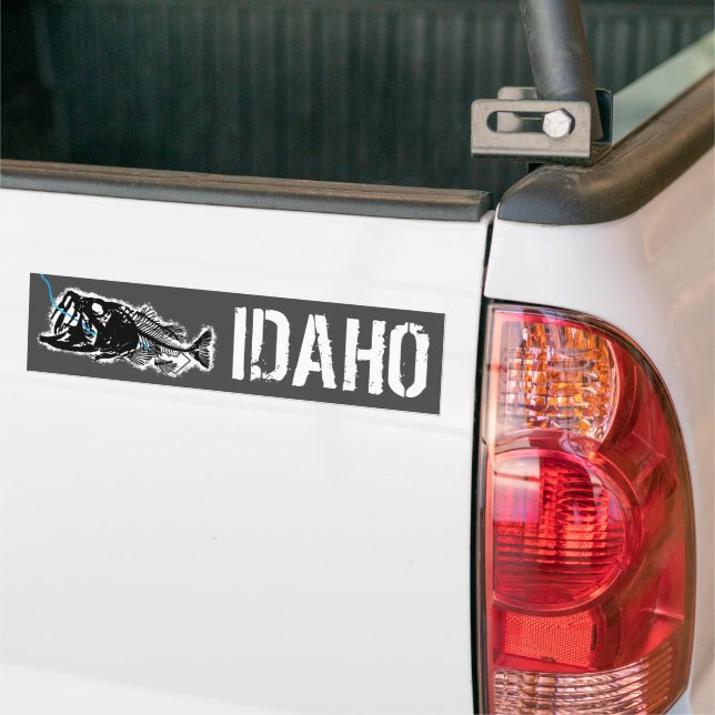SWALLOWED IDAHO - ONE BAD BASS BUMPER STICKER (On Truck)