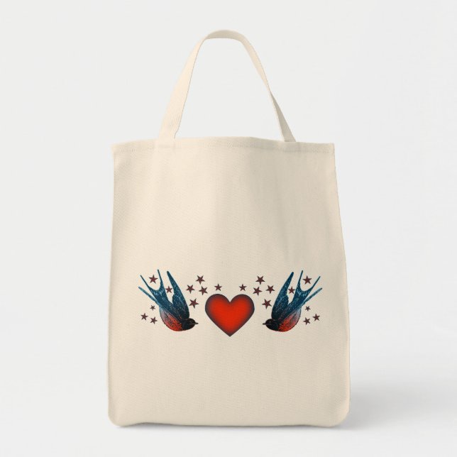 Swallows and Stars Tote Bag (Front)