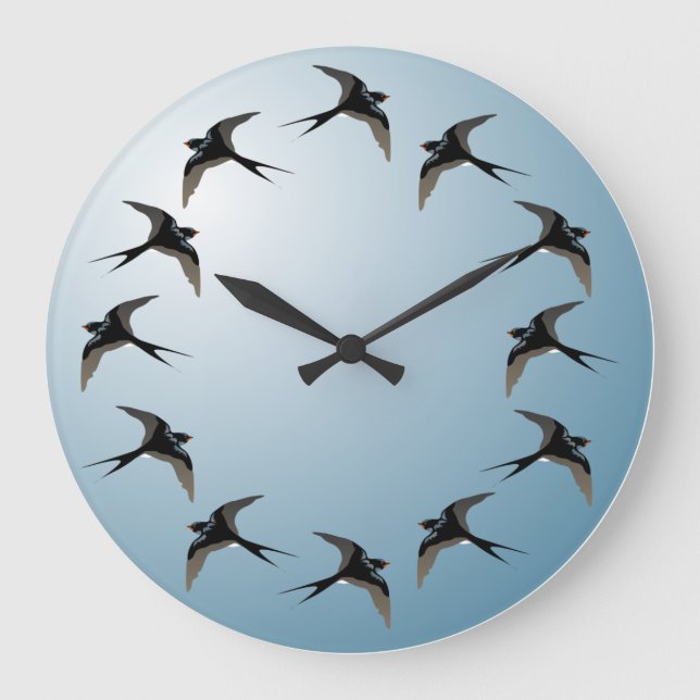 Swallows in Flight Wall Clock (Front)