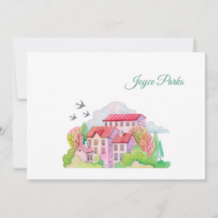 Swallows Return in Spring Personalised Stationery Thank You Card