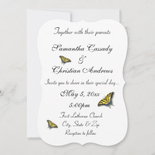 Swallowtail Butterfly Elegant Wedding Invitation
