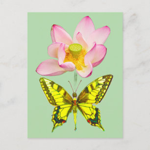 Swallowtail butterfly figure postcard