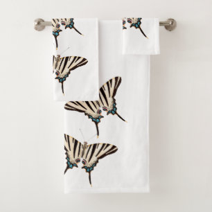 Swallowtail Butterfly Flower Garden Bath Towel Set