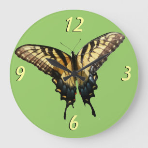 Swallowtail Butterfly III Beautiful Colourful Phot Large Clock