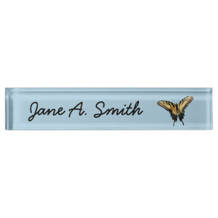 Swallowtail Butterfly III Beautiful Colourful Phot Nameplate