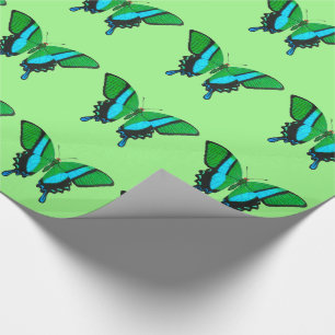 Swallowtail Butterfly in Green, Turquoise & Black Wrapping Paper