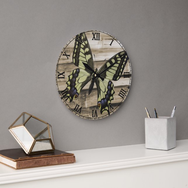 Swallowtail butterfly large clock (Office)