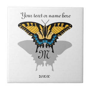 Swallowtail Butterfly Monogram Tile