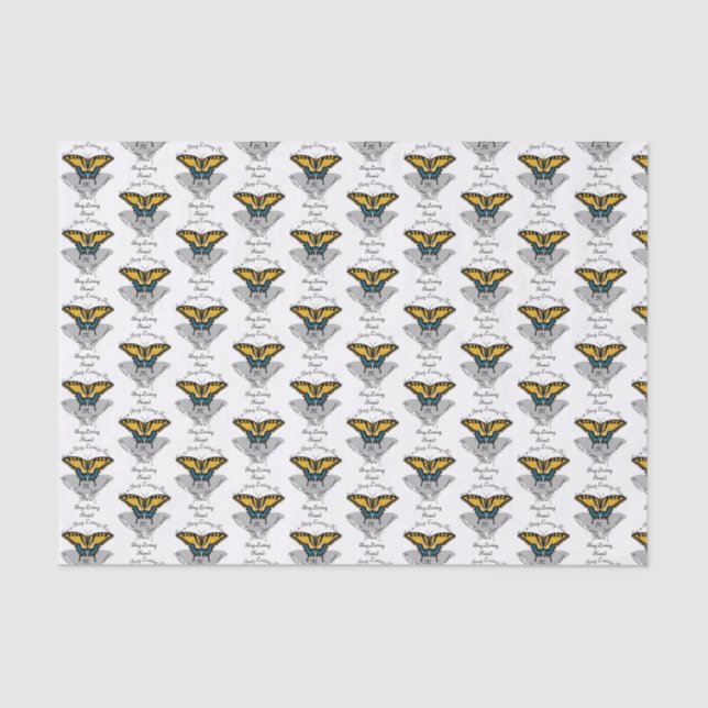 Swallowtail Butterfly Monogram Tissue Paper (Front)