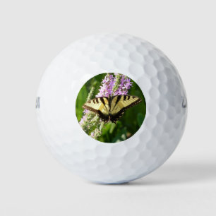 Swallowtail Butterfly on Purple Wildflowers Golf Balls