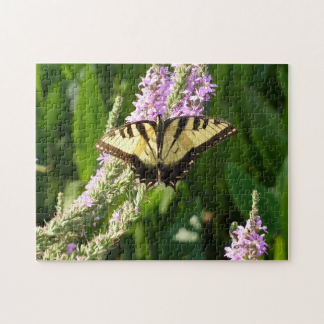 Swallowtail Butterfly on Purple Wildflowers Jigsaw Puzzle (Horizontal)