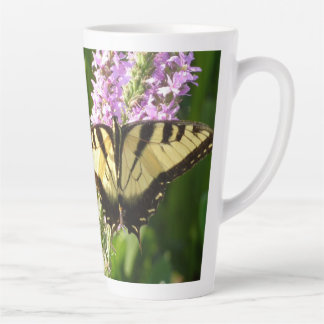 Swallowtail Butterfly on Purple Wildflowers Latte Mug
