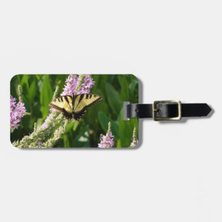 Swallowtail Butterfly on Purple Wildflowers Luggage Tag