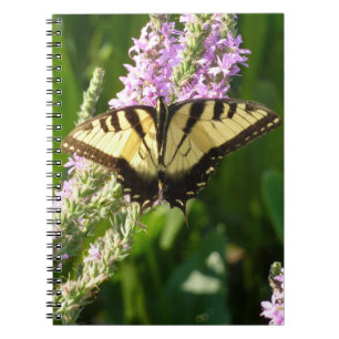 Swallowtail Butterfly on Purple Wildflowers Notebook