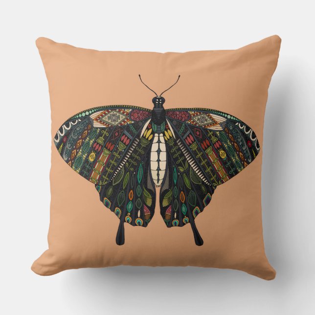 swallowtail butterfly peach cushion (Front)