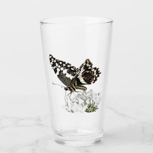 Swallowtail Butterfly Perched in white Glass