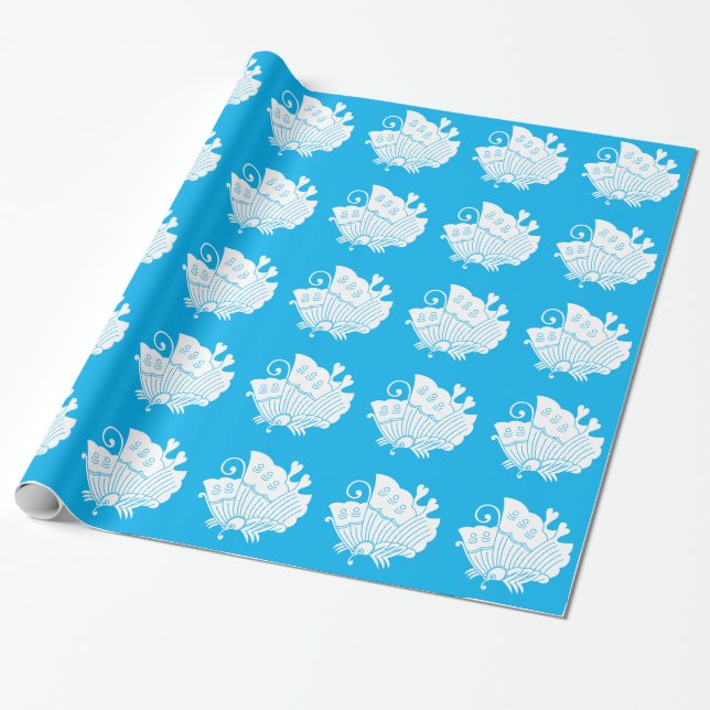 Swallowtail butterfly wrapping paper (Unrolled)