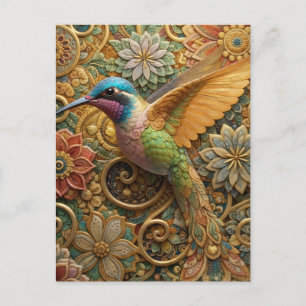 Swallowtail in Ornamental Flowers Holiday Postcard