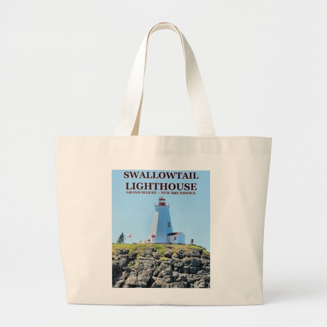 Swallowtail Lighthouse Grand Manan N.B. Tote Bag (Front)