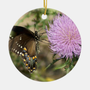 Swallowtail on Thistle Ceramic Tree Decoration