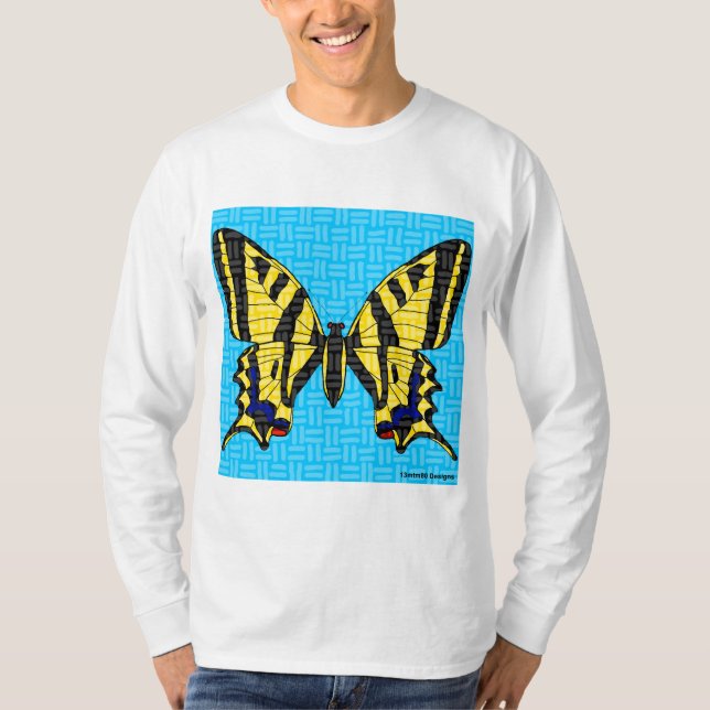 Swallowtail (white) - Men's Long Sleeve Shirt (Front)