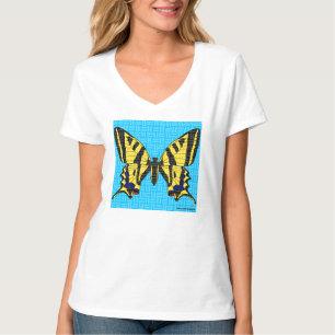 Swallowtail (white) - Women's Basic V T-Shirt