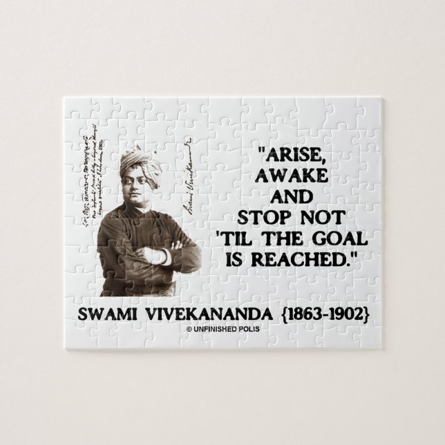 Swami Vivekananda Arise Awake Stop Not 'Til Goal Jigsaw Puzzle (Horizontal)