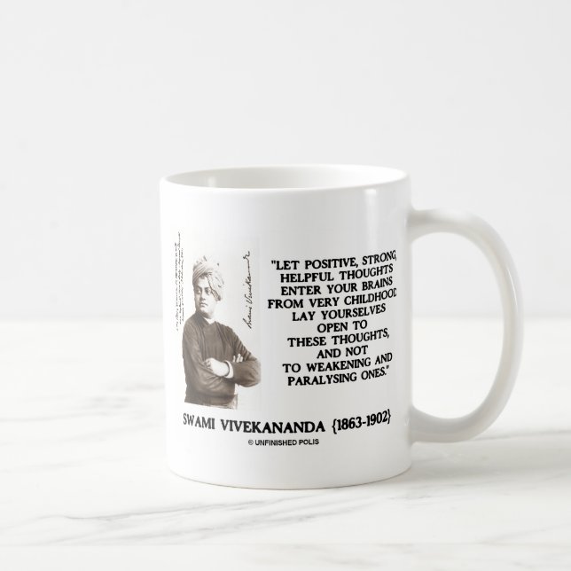 Swami Vivekananda Positive Strong Helpful Thoughts Coffee Mug (Right)