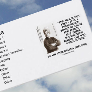 Swami Vivekananda Will Is Not Free Cause Effect Business Card