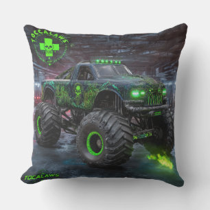 Swamp Beast: Toxic Skull Monster Truck Cushion