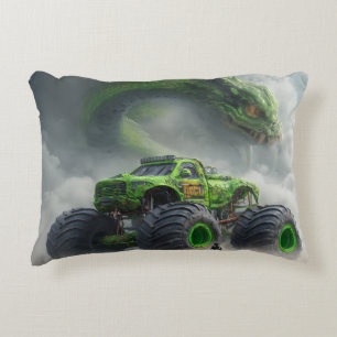  Swamp Beast: Toxic Skull Monster Truck Decorative Cushion