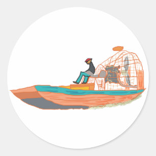 Swamp Boat Classic Round Sticker