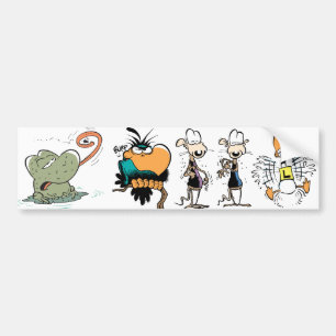 Swamp Cartoon Animals Bumper Sticker