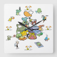 Swamp Cartoon Character Clock