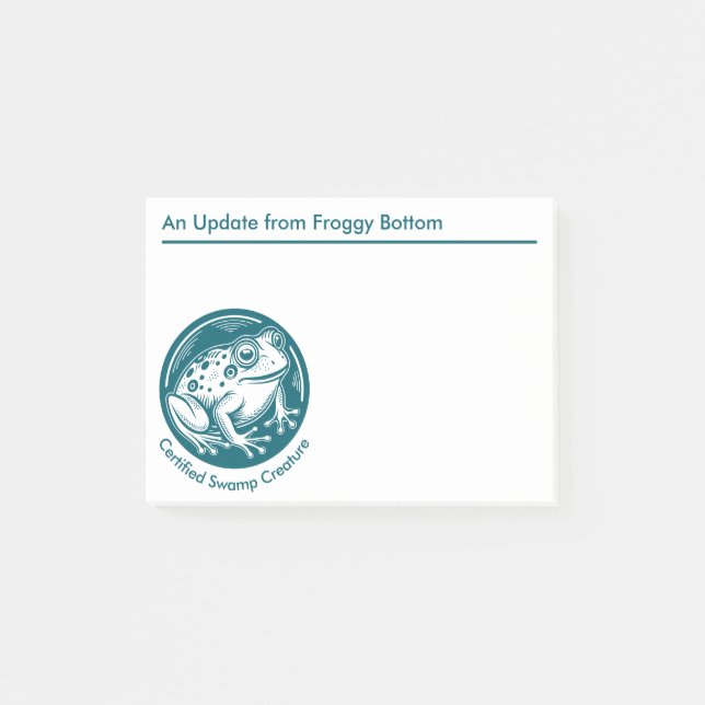 Swamp Creature Frog from Froggy Bottom Post-it Notes (Front)