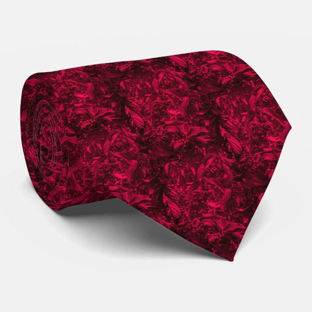 Swamp Dogwood Neck Tie - Hot Raspberry (Rolled)