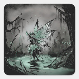 Swamp Fairy Square Sticker