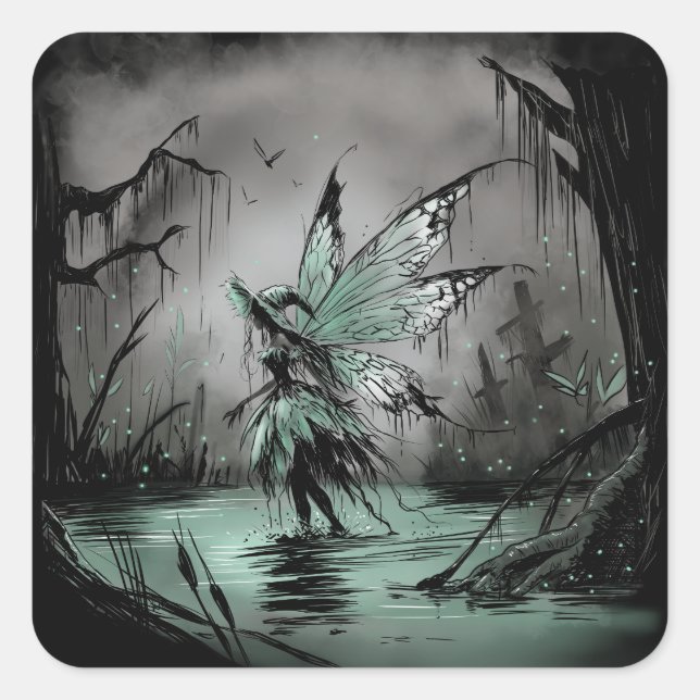 Swamp Fairy Square Sticker (Front)