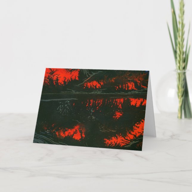 "Swamp Fire #1" Abstract Design Greeting Card (Front)