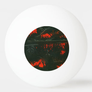 "Swamp Fire #1" Abstract Ping Pong Ball