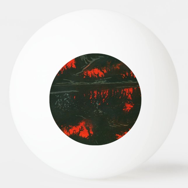 "Swamp Fire #1" Abstract Ping Pong Ball (Front)
