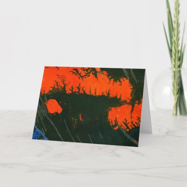 "Swamp Fire #2" Abstract Design Greeting Card (Front)