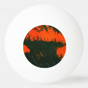 "Swamp Fire #2" Abstract Ping Pong Ball