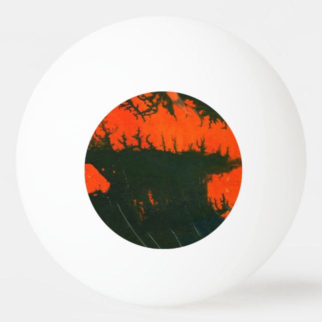 "Swamp Fire #2" Abstract Ping Pong Ball (Back)