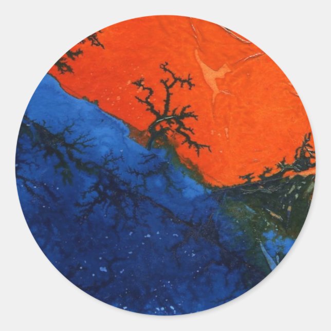 "Swamp Fire #4" Abstract Design Sticker (Front)