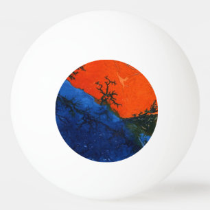 "Swamp Fire #4" Abstract Ping Pong Ball